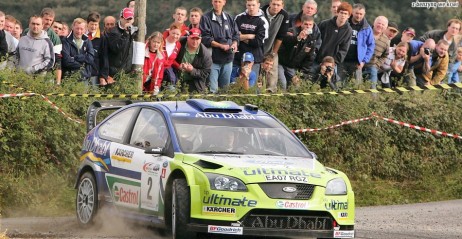 Mikko Hirvonen podczas treningowego startu w Rajdzie Cork 20