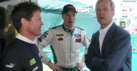 od lewej: Malcolm Wilson, Jari Matti Latvala i Ari Vatanen