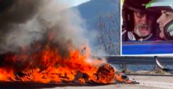 Płonące Alpine A110 na planie Top Gear