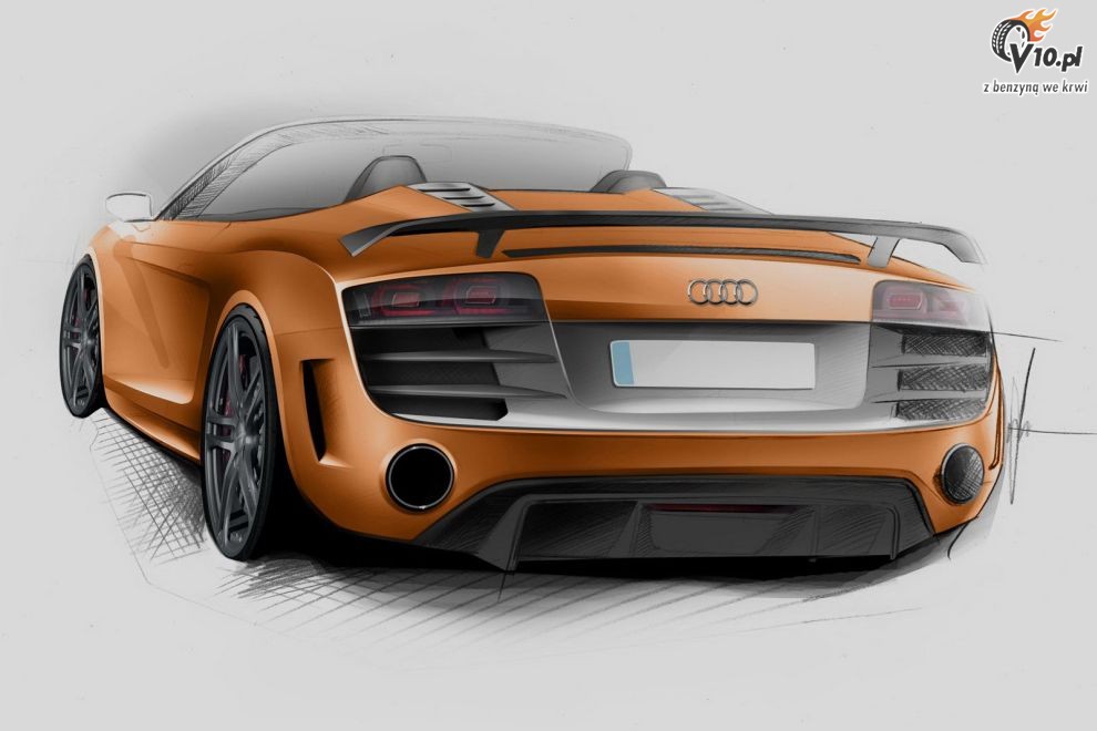 Audi R8 GT Spyder na pierwszych szkicach