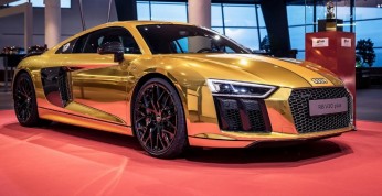 Audi R8 V10 Plus Gold - wyjątkowy egzemplarz wystawiony w Audi Forum