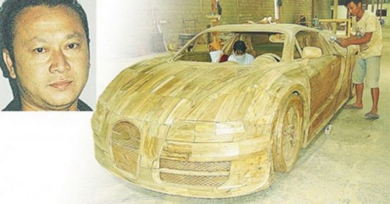 Bugatti Veyron z drewna