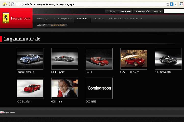 Ferrari 600 GTB - teaser modelu na oficjalnej stronie