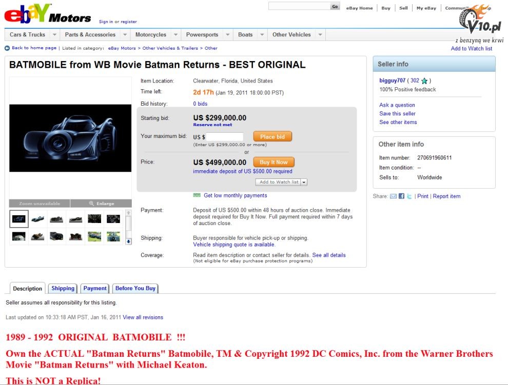 Batmobil z filmu