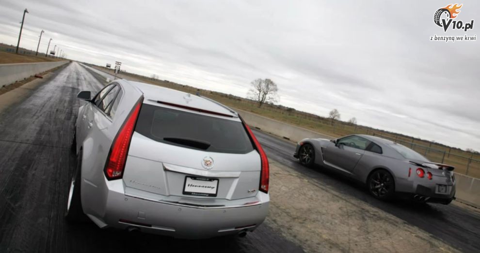 Hennessey Cadillac Sport Wagon vs Nissan GT-R