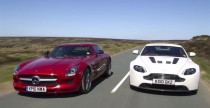 Mercedes SLS AMG i Aston Martin V12 Vantage w porwnaniu