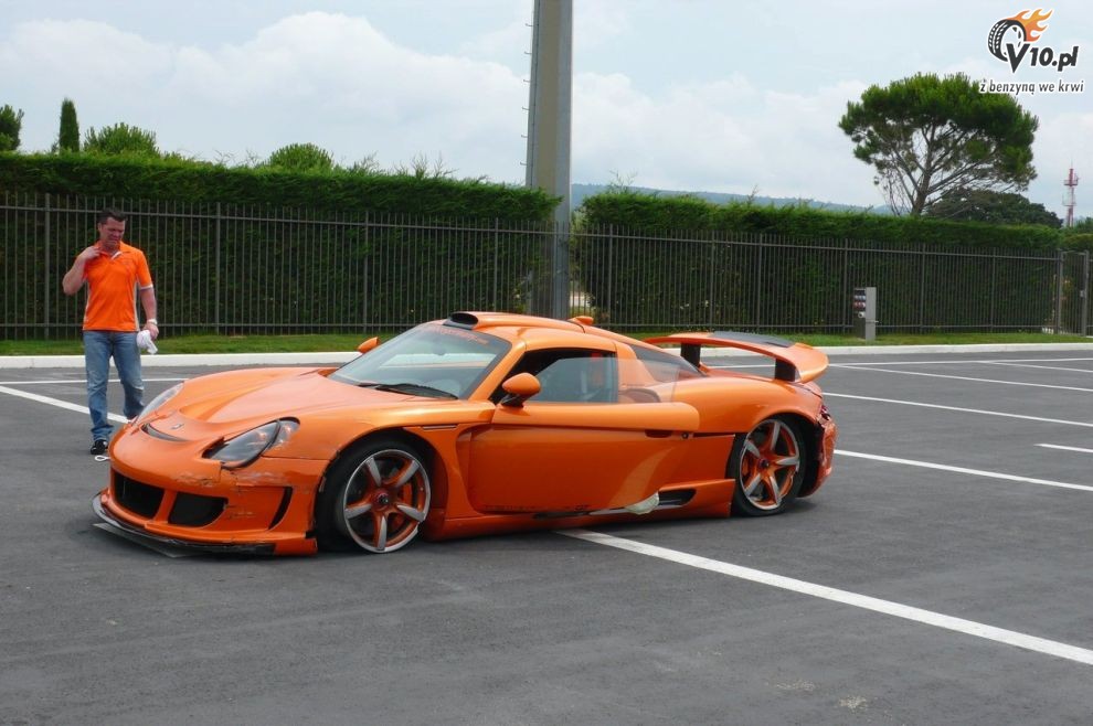 Porsche Carrera GT Gemballa - wypadek