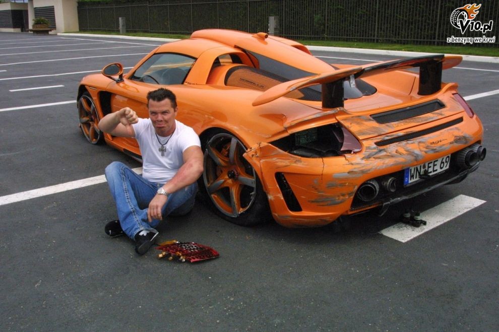 Porsche Carrera GT Gemballa - wypadek