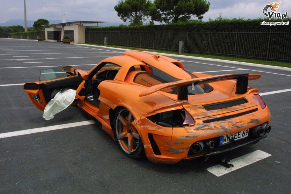 Porsche Carrera GT Gemballa - wypadek