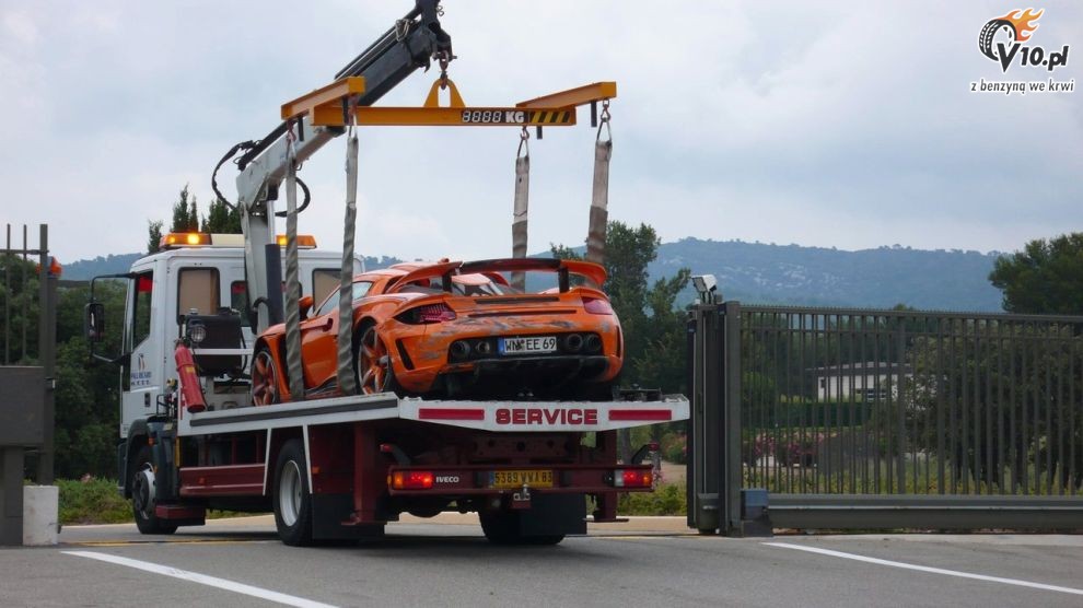 Porsche Carrera GT Gemballa - wypadek