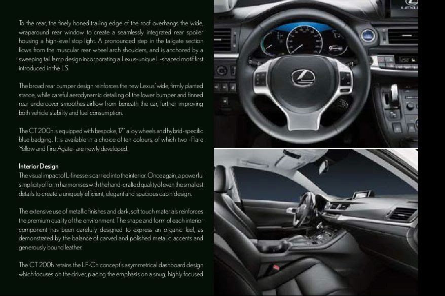Nowy Lexus CT 200h 2010 - oficjalna broszura