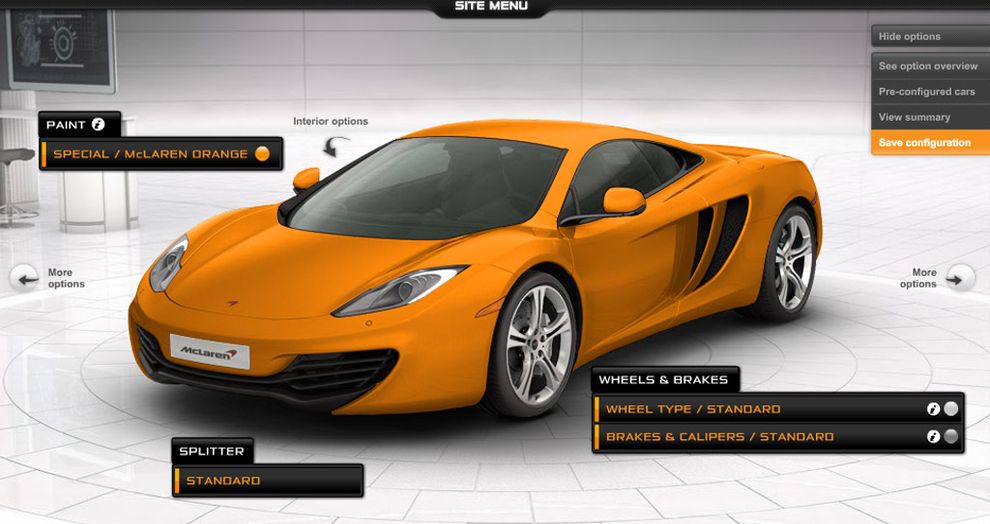 McLaren MP4-12C - konfigurator