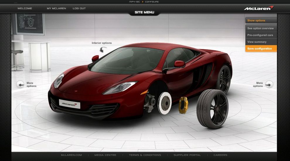 McLaren MP4-12C - konfigurator