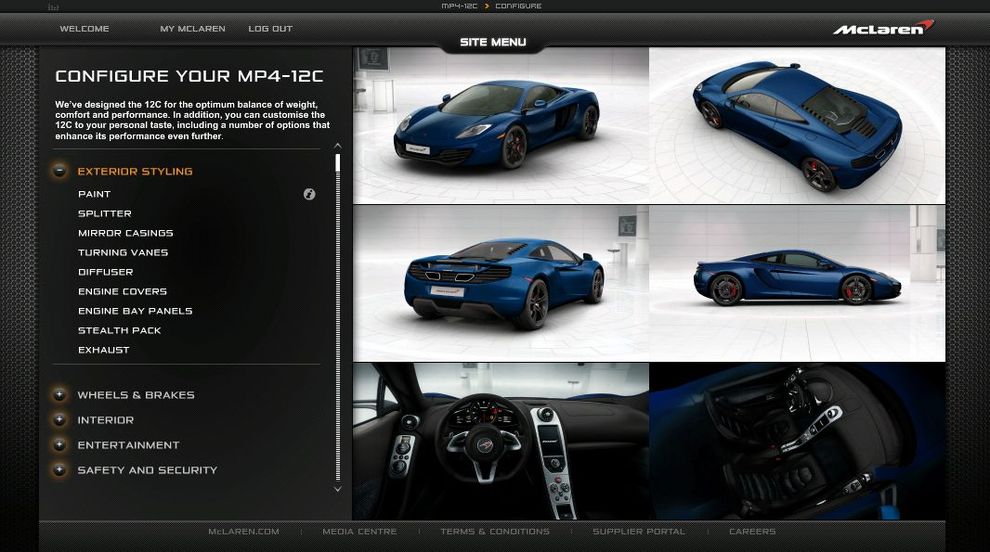 McLaren MP4-12C - konfigurator