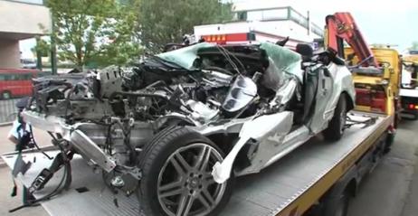 Mercedes Klasy E po wypadku
