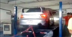 Mitsubishi Lancer Evolution na hamowni