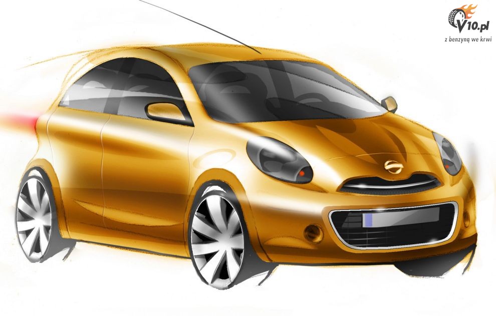 Nowy Nissan Micra 2010 - szkic projektowy