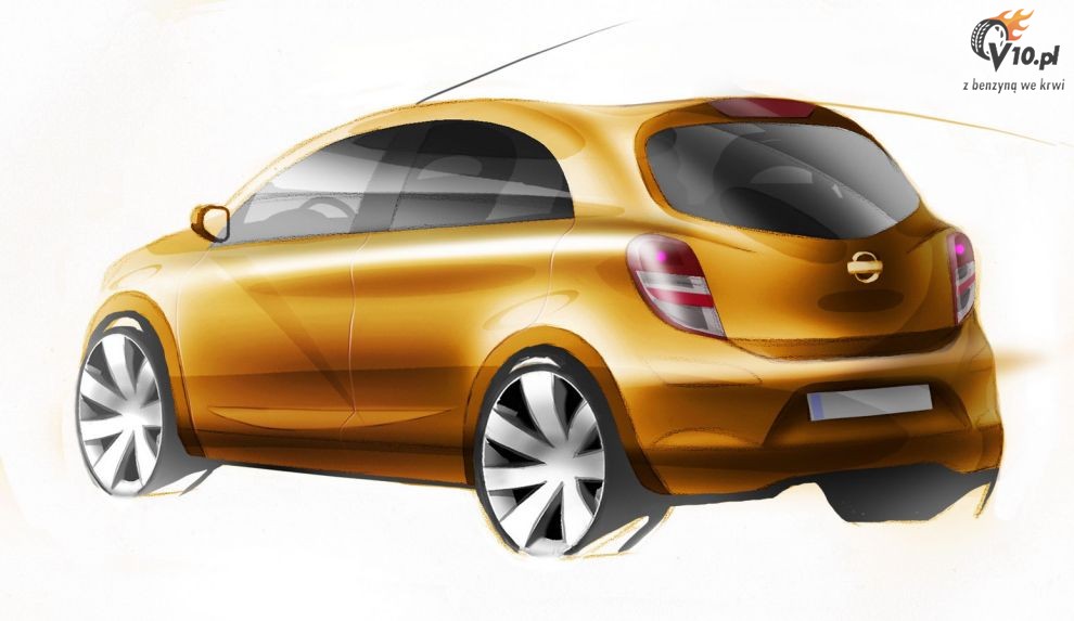 Nowy Nissan Micra 2010 - szkic projektowy