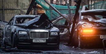Auta warte 3,3 mln dolarów spłonęły w Moskwie