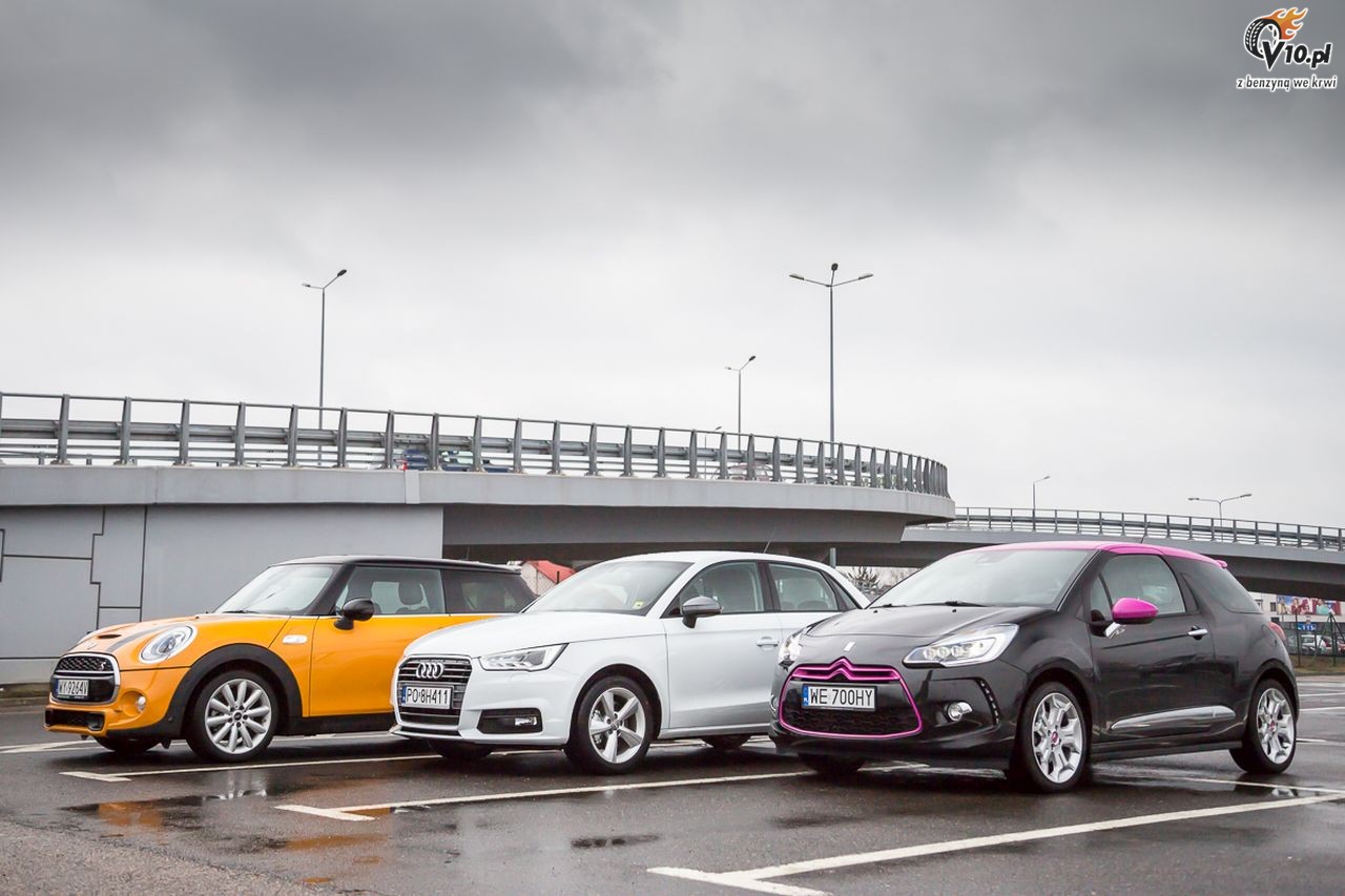 porwnanie Mini Cooper S vs Audi A1 vs Citroen DS3