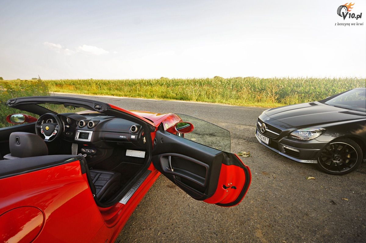 Ferrari California vs Mercedes-Benz SLK 55 AMG
