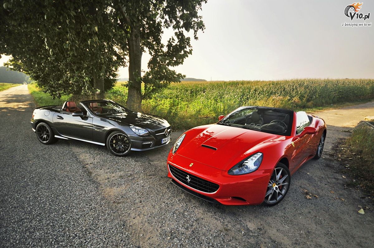 Ferrari California vs Mercedes-Benz SLK 55 AMG