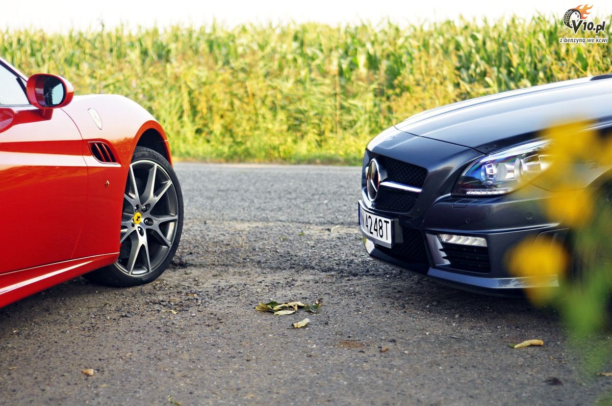 Ferrari California vs Mercedes-Benz SLK 55 AMG