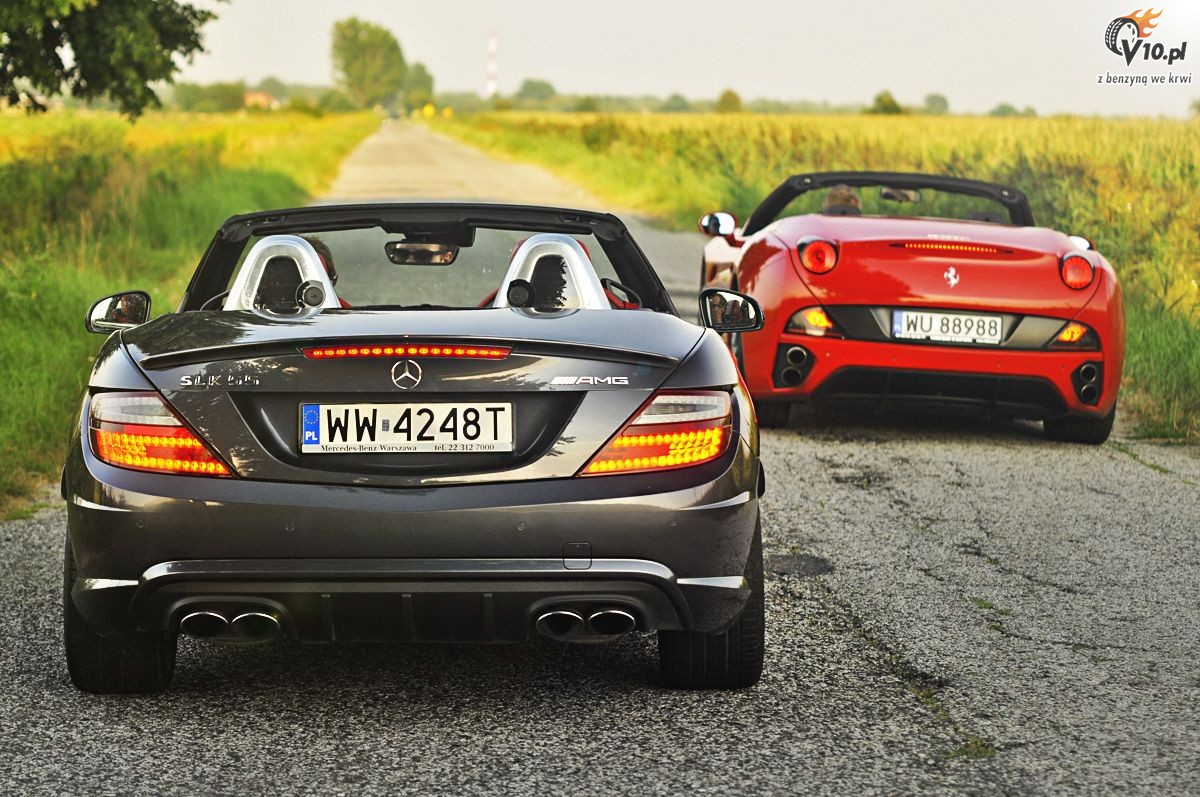 Ferrari California vs Mercedes-Benz SLK 55 AMG