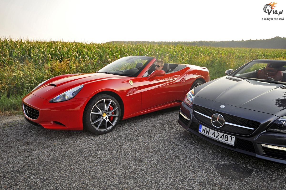 Ferrari California vs Mercedes-Benz SLK 55 AMG