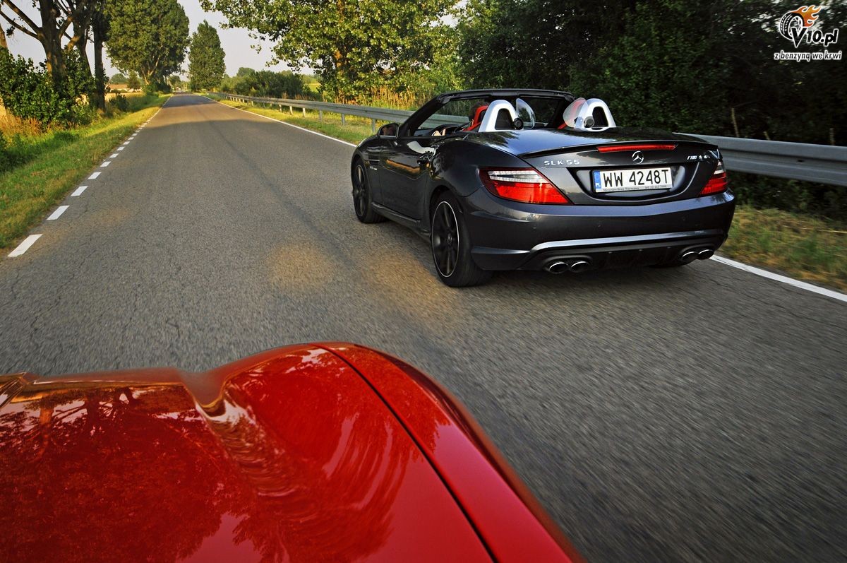 Ferrari California vs Mercedes-Benz SLK 55 AMG