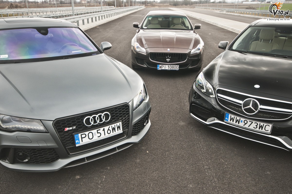 Audi RS 7 vs Mercedes-Benz E63 AMG S vs Maserati Quattroporte GTS