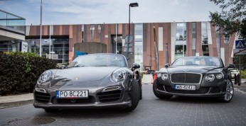 Porsche 911 turbo S vs Bentley Continental GTC Speed - nasze...