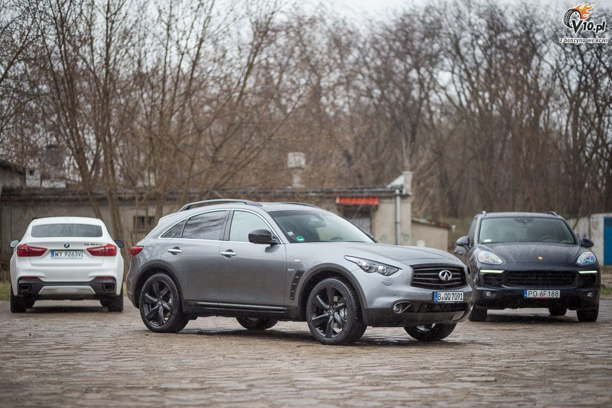 Porsche Cayenne, BMW X6 i Infiniti QX70