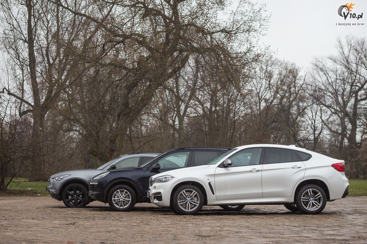 Porsche Cayenne, BMW X6 i Infiniti QX70