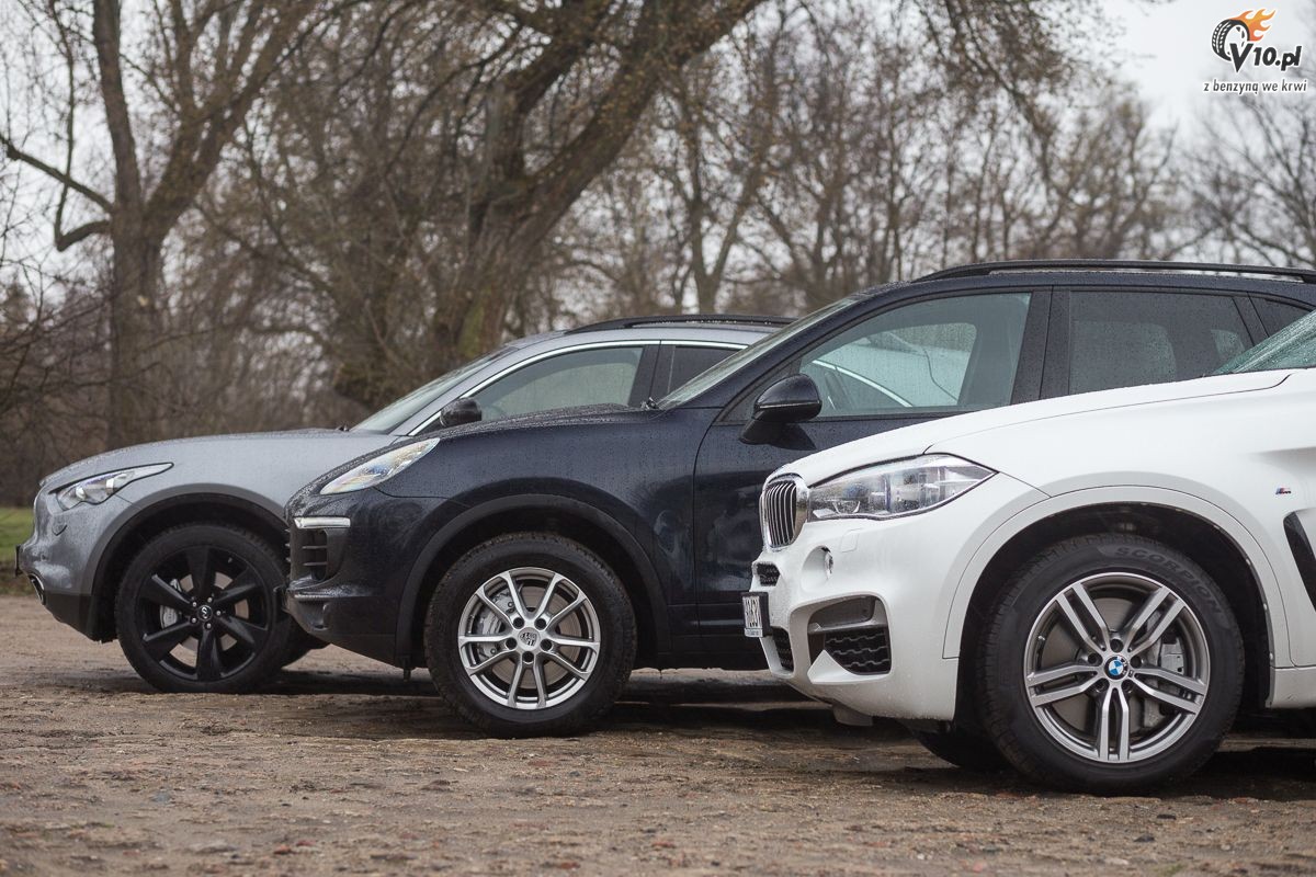 Porsche Cayenne, BMW X6 i Infiniti QX70