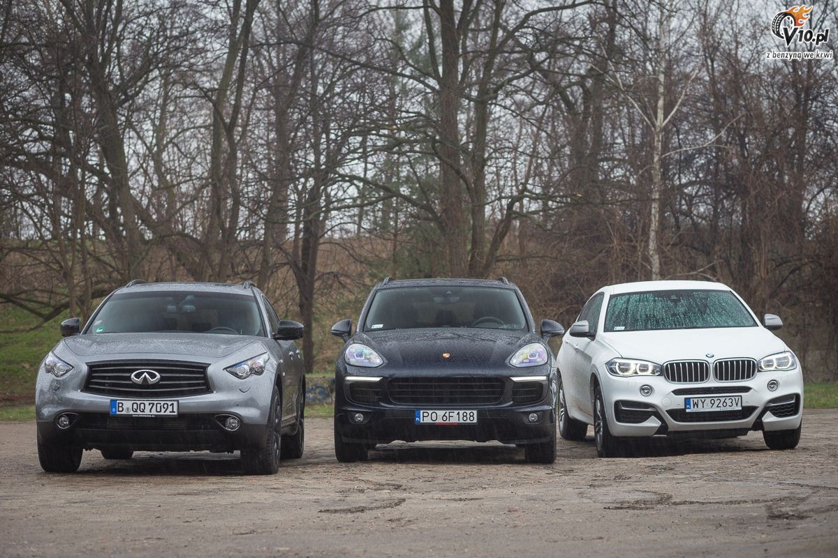 Porsche Cayenne, BMW X6 i Infiniti QX70