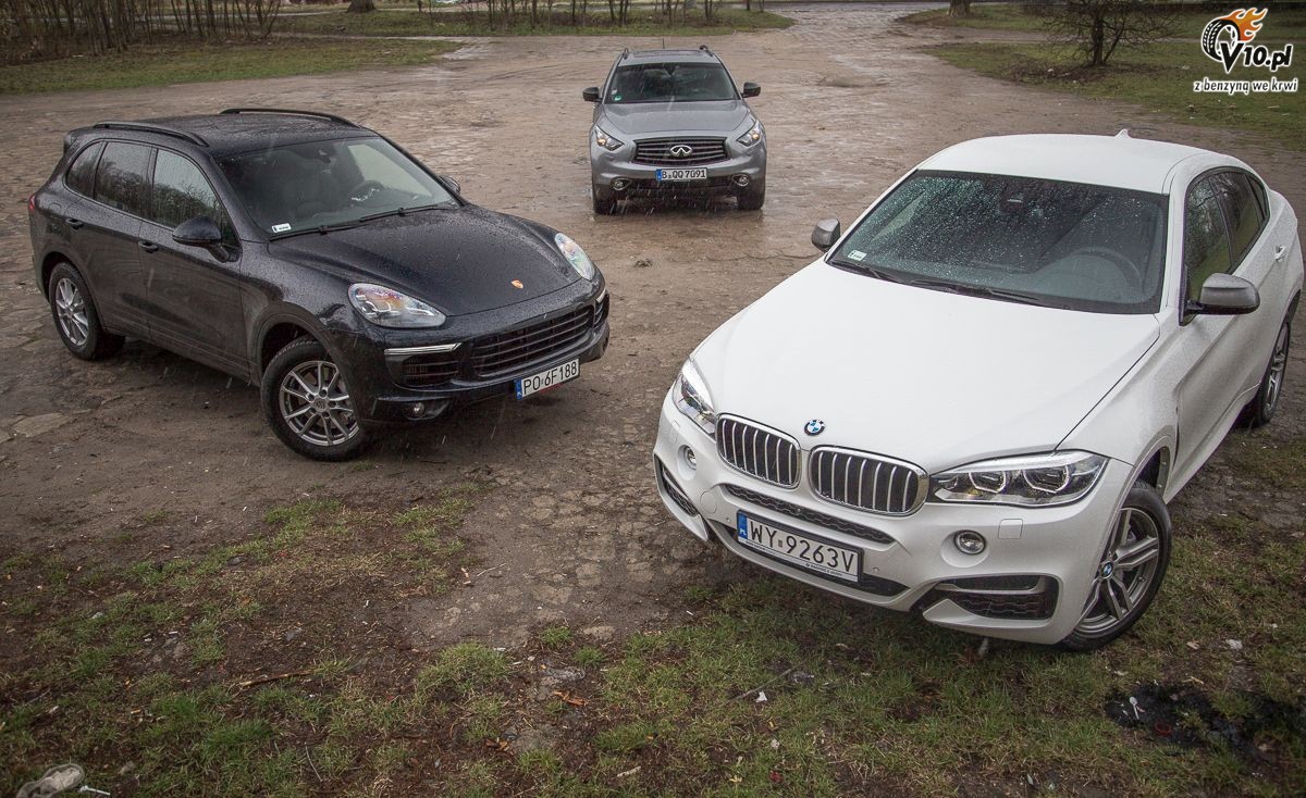 Porsche Cayenne, BMW X6 i Infiniti QX70