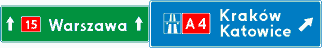 E-2f, Drogowskaz tablicowy umieszczany nad jezdnią przed wjazdem na autostradę